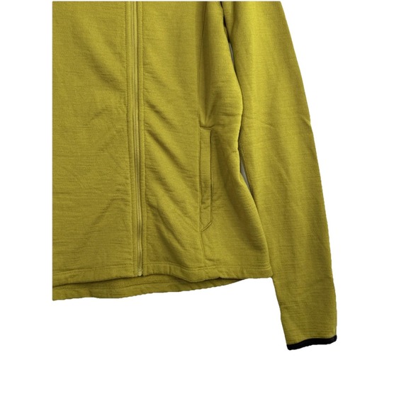 Ibex Women's Full Zip Hooded Jacket Size M Merino Wool Yellow/Green - Picture 3 of 9